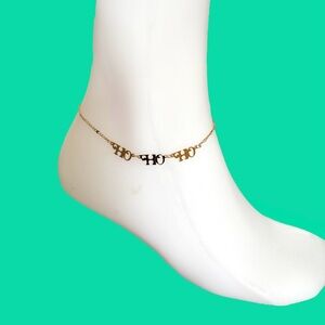 1980s Avon golden HO HO HO ankle bracelet with original box